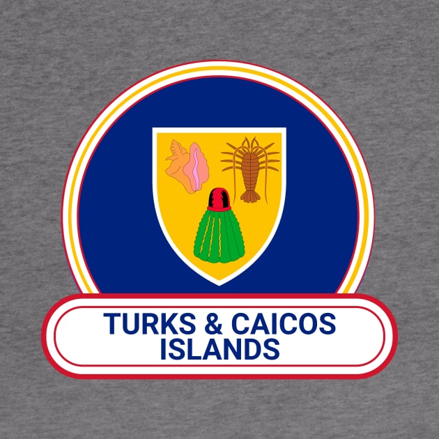 Turks and Caicos Islands Country Badge - Turks and Caicos Islands Flag by Yesteeyear